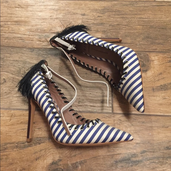 Aldo Navy Blue Striped Pumps - Weatherbee - Picture 4 of 8